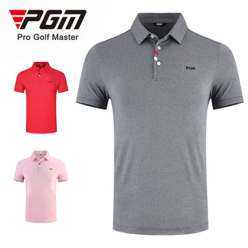 PGM YF441 mens polo golf shirts polyester spandex fashion performance golf shirts