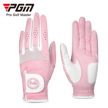 PGM ST034 Golf gloves for women with high elastic Lycra for women's clubs, non-slip special discs for women, summer sun protection, two-handed gloves