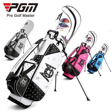 Portable Golf Bag with Stand, Korean Rivet Design, Personalized Transparent Ball Cap, Lightweight Golf Club Bag