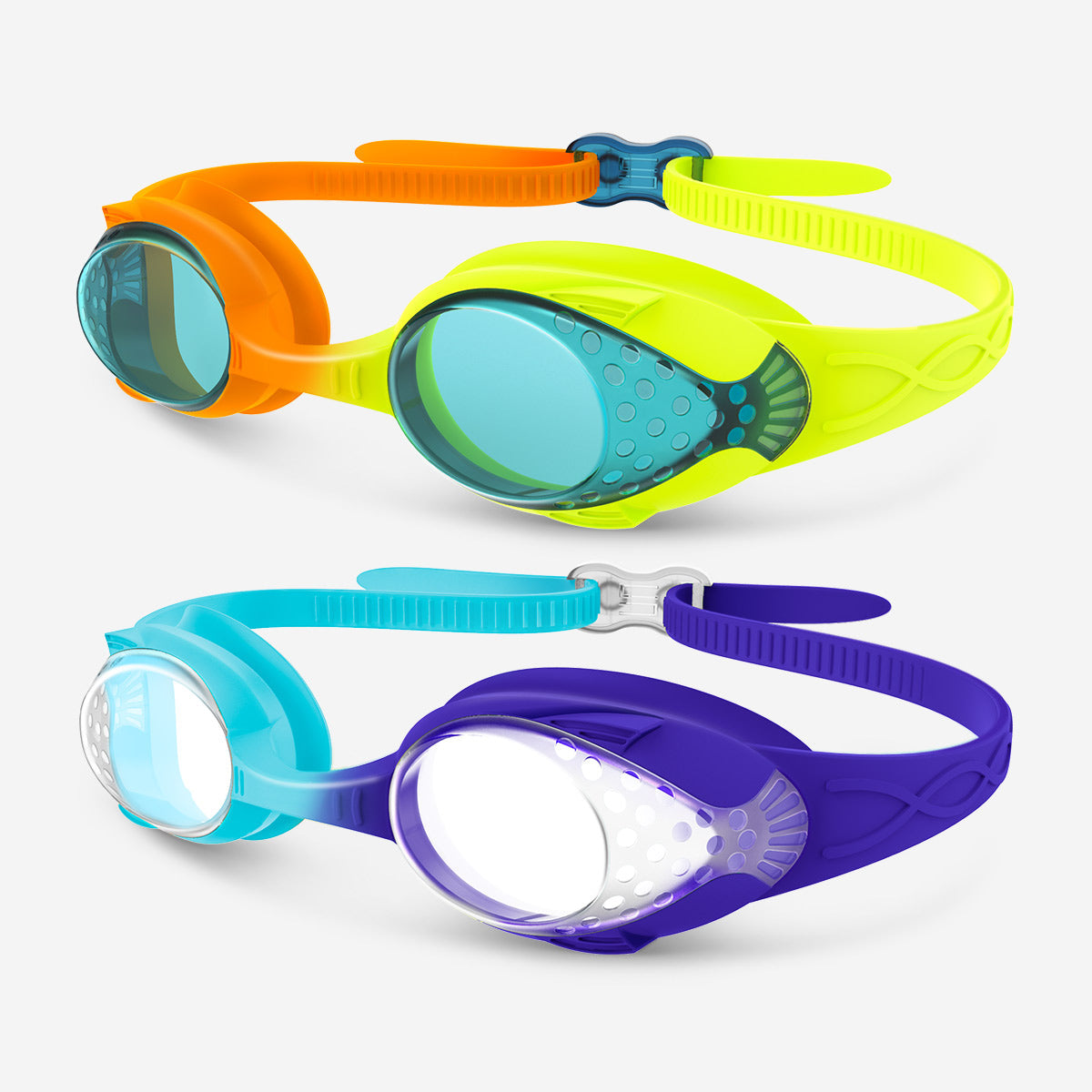 Kids Anti-fog Fisheye Swimming Goggles 2 Pack