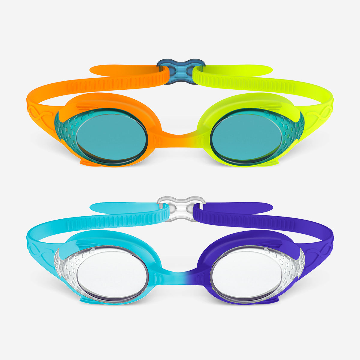 Kids Anti-fog Fisheye Swimming Goggles 2 Pack