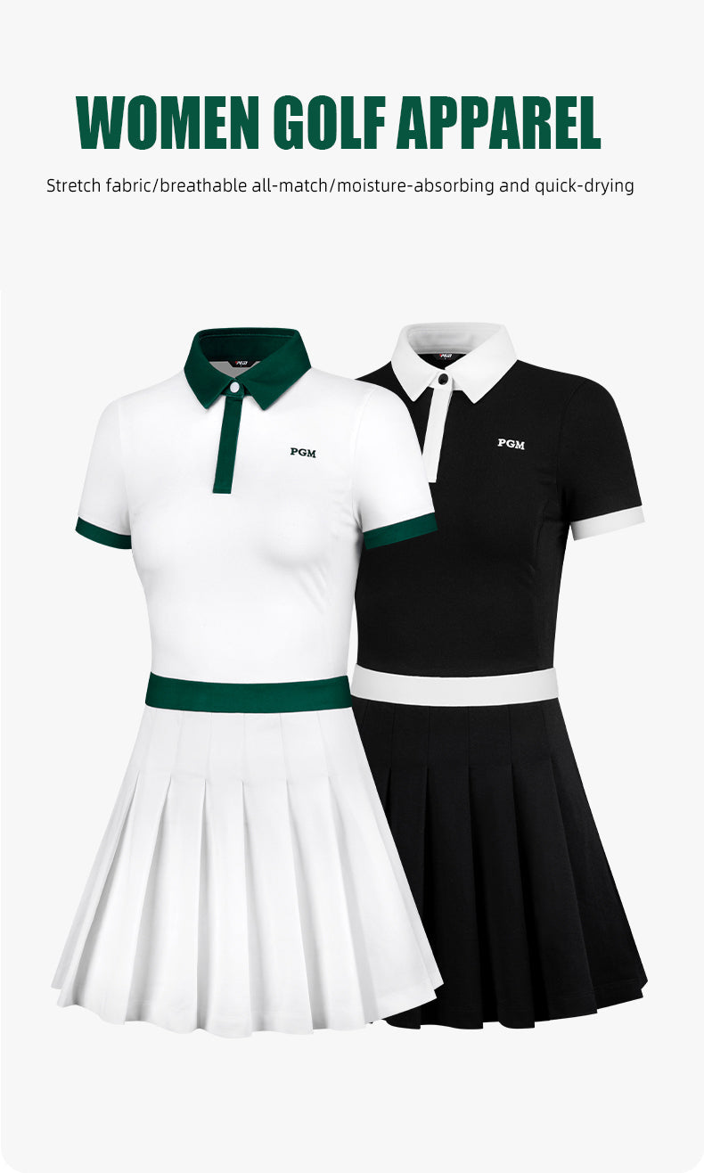 PGM QZ078 polo mini golf skirt set customize pleated high quality golf skirt