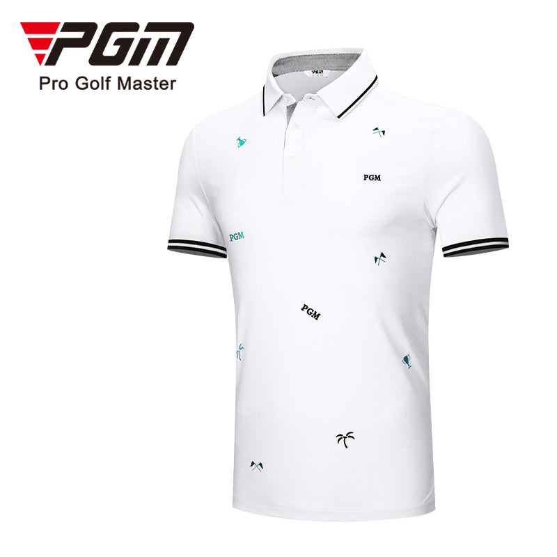 PGM YF395 men breathable golf polo shirt soft spandex polyester golf polo