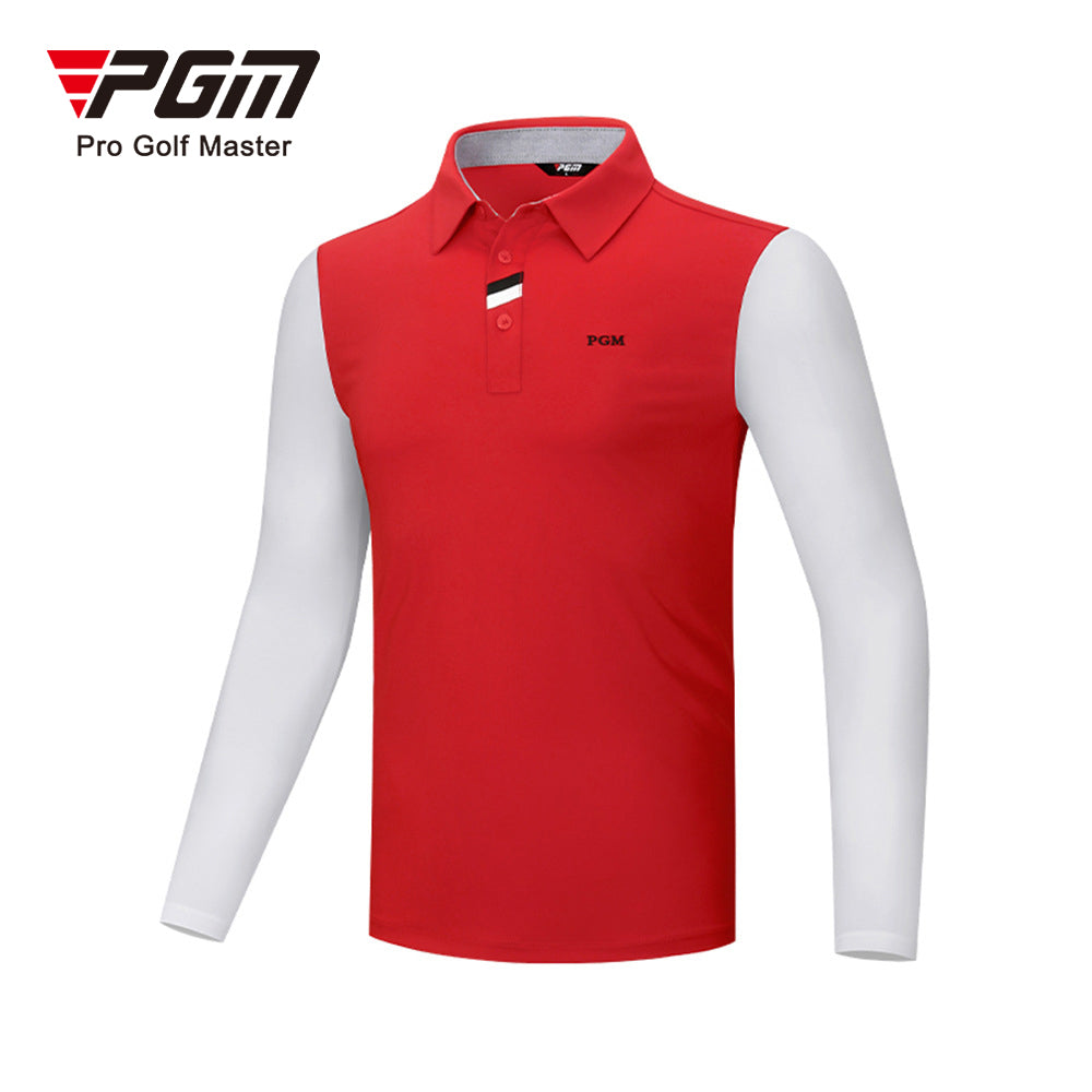 PGM YF414 mens long sleeve golf polo shirt high quality soft golf polo