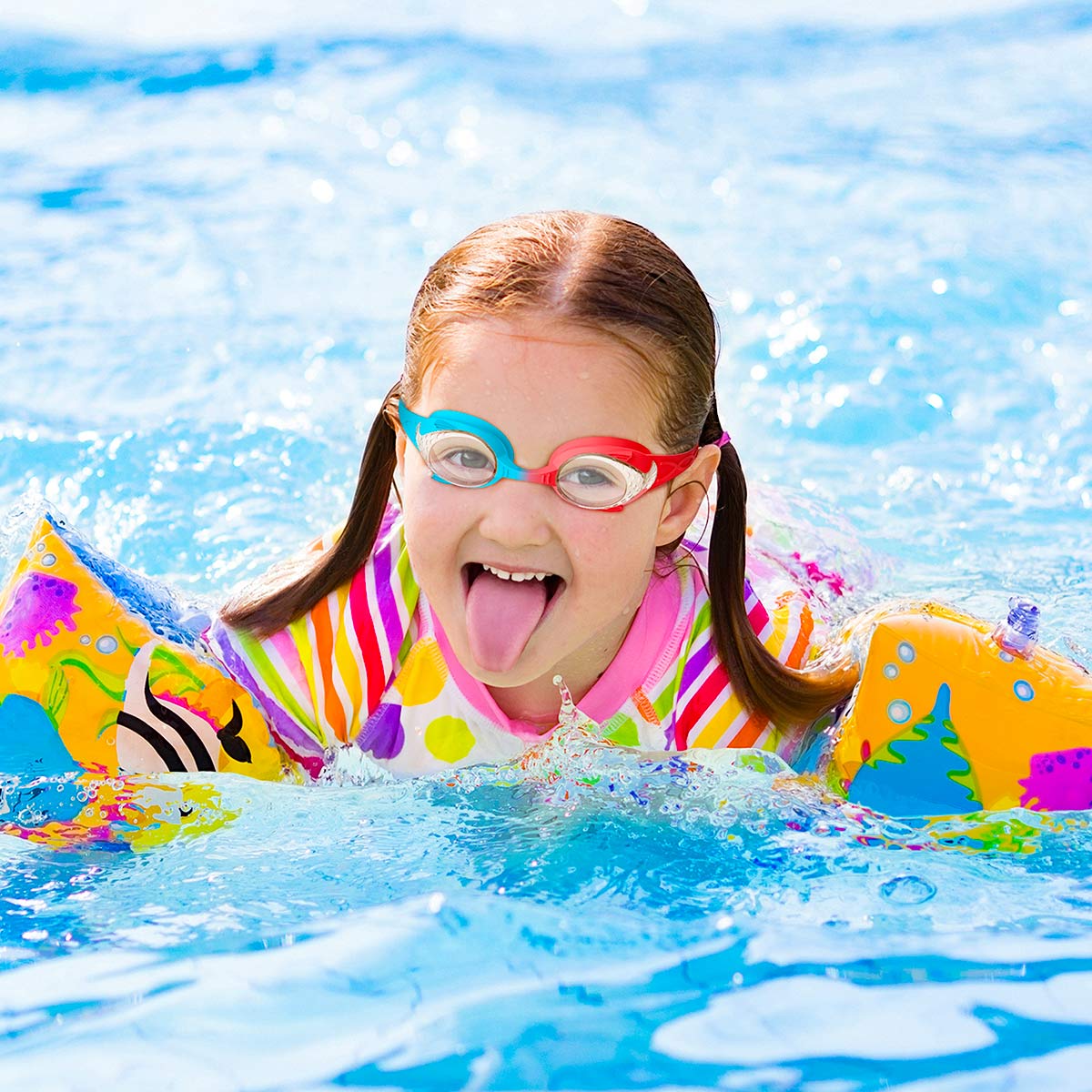 Kids Anti-fog Fisheye Swimming Goggles 2 Pack