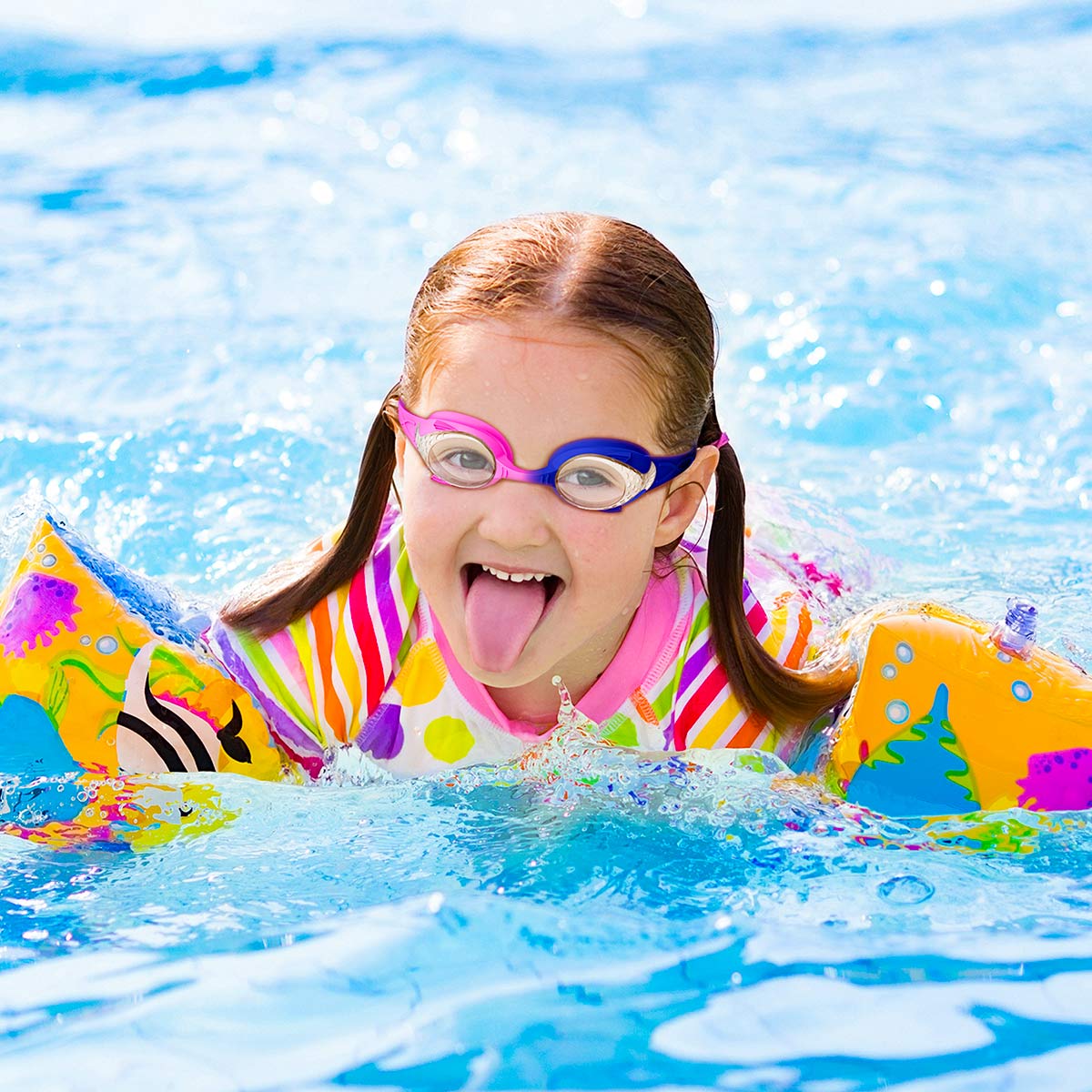 Kids Anti-fog Fisheye Swimming Goggles 2 Pack