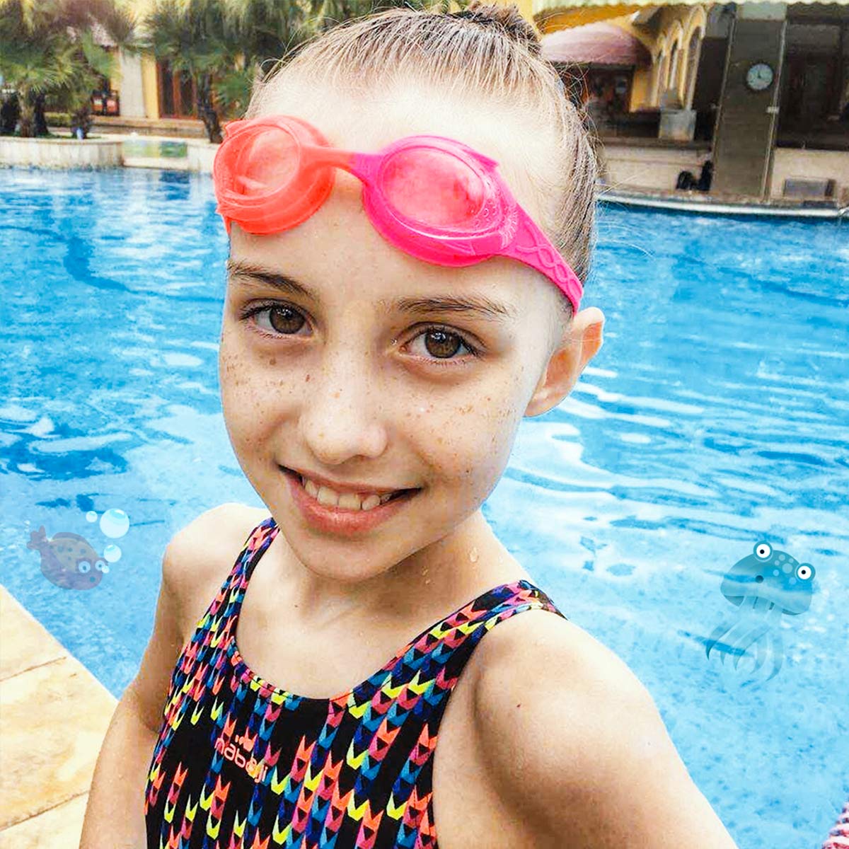 Kids Anti-fog Fisheye Swimming Goggles 2 Pack