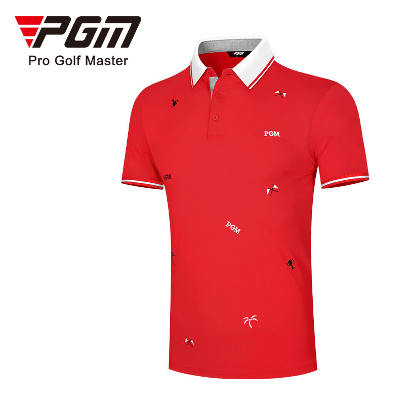 PGM YF395 men breathable golf polo shirt soft spandex polyester golf polo