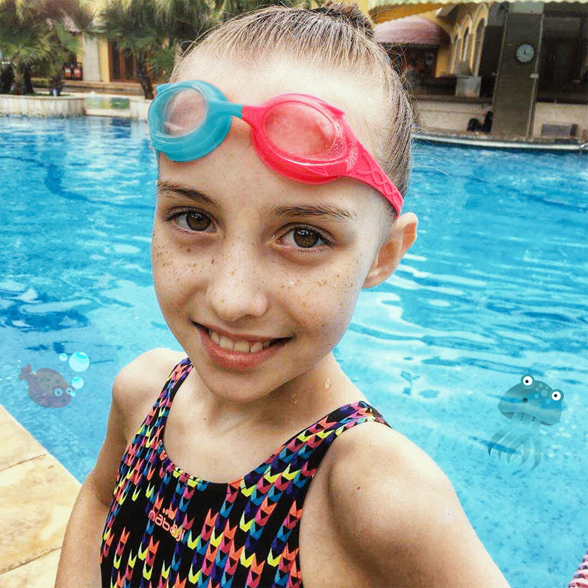 Kids Anti-fog Fisheye Swimming Goggles 2 Pack