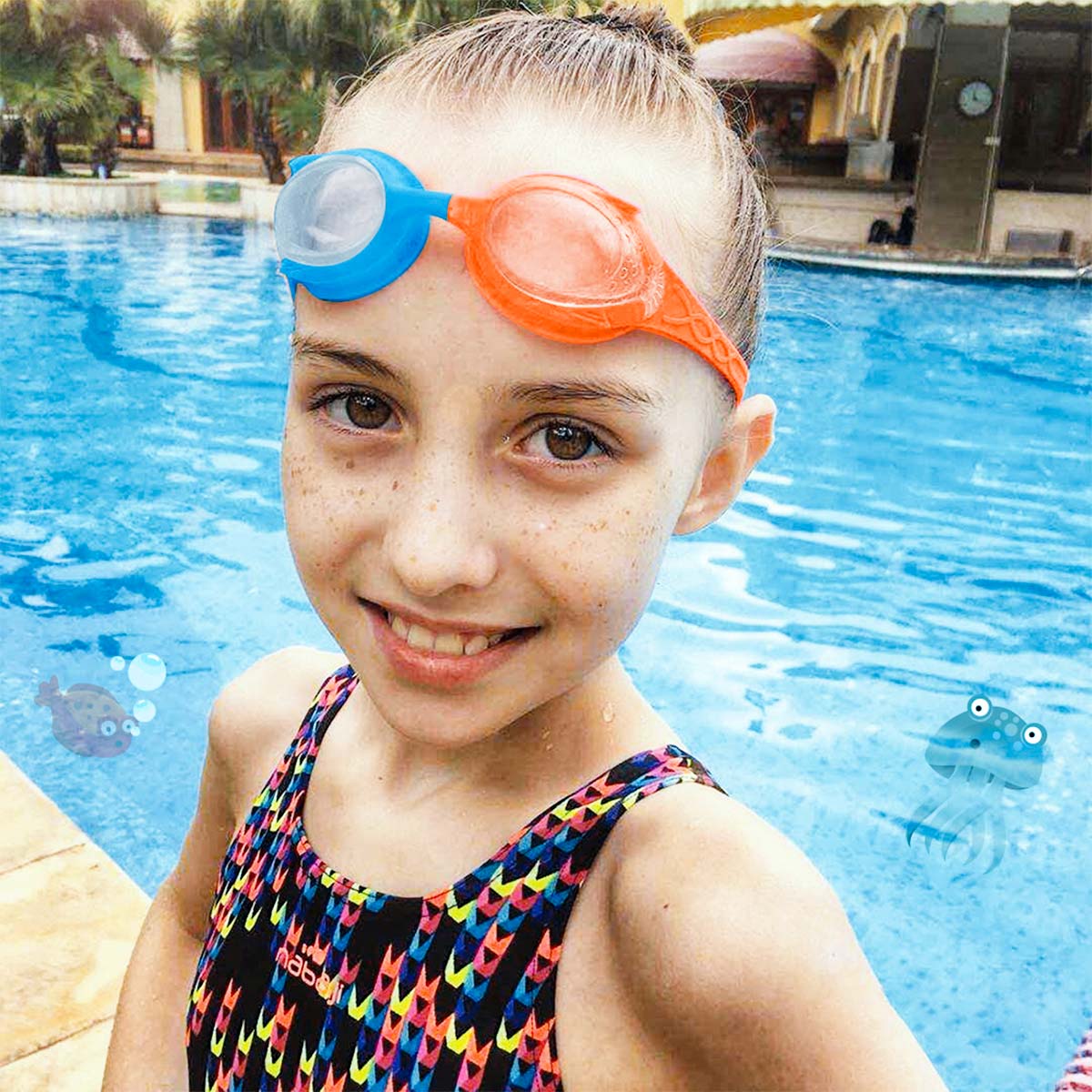 Kids Anti-fog Fisheye Swimming Goggles 2 Pack