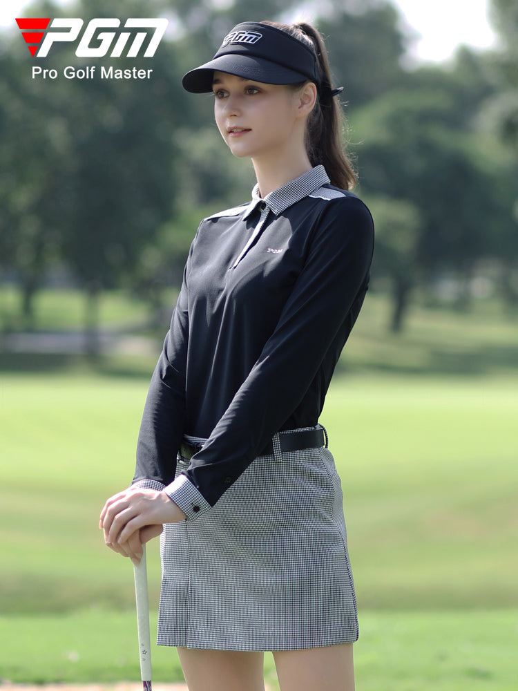 PGM YF438 women long sleeve custom golf polo luxury ladies golf polo shirt