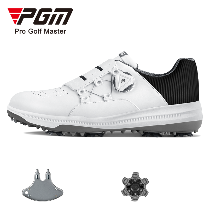PGM XZ189 mens designer golf shoes manufacturers black waterproof spike golf shoes