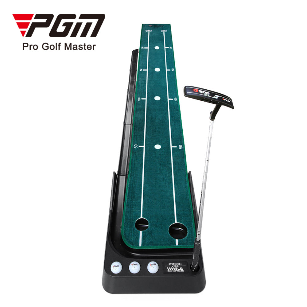 Aiming line-Carpet Golf Putting Mat Ball Return Track Baffle Black Plastic Frame Indoor Outdoor