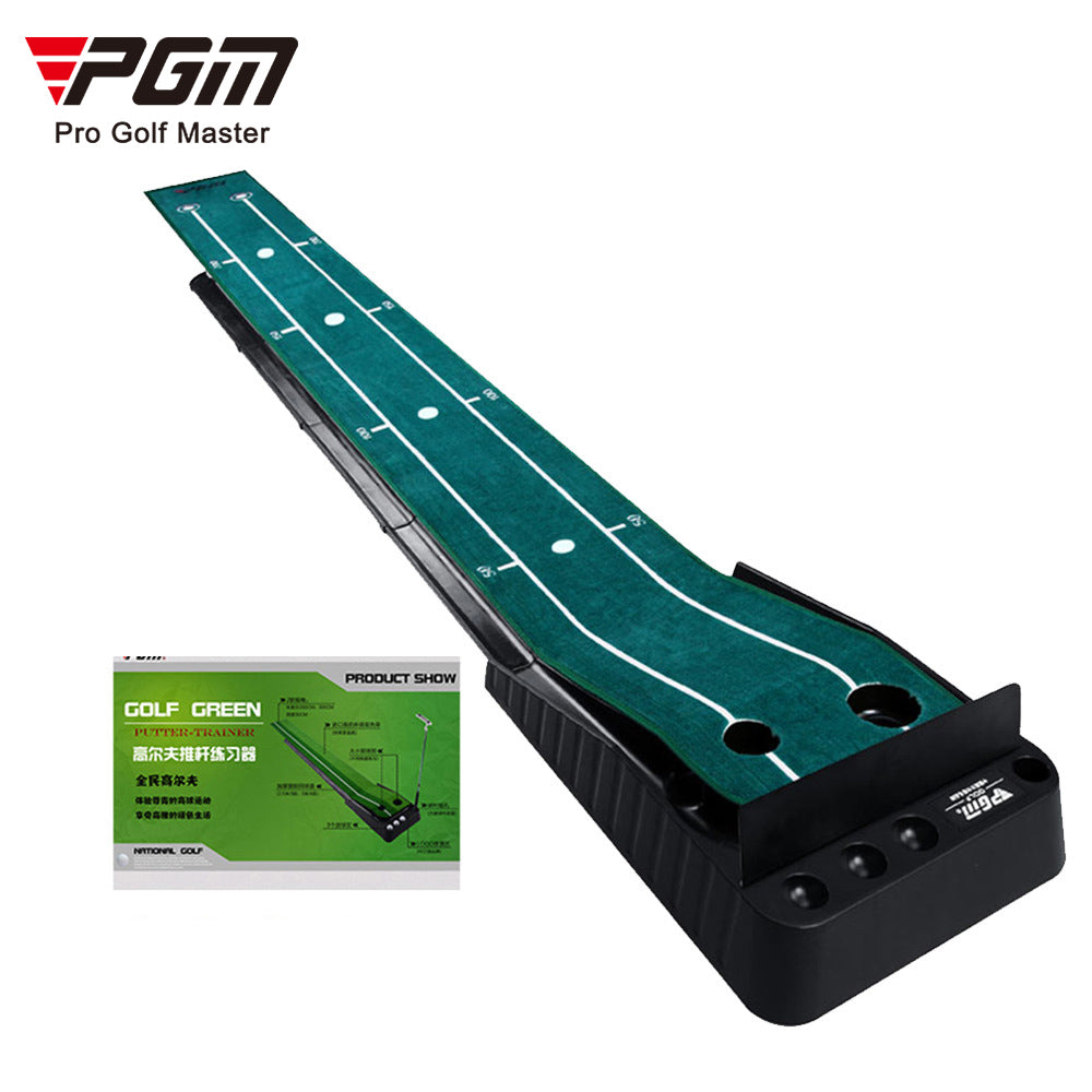 Aiming line-Carpet Golf Putting Mat Ball Return Track Baffle Black Plastic Frame Indoor Outdoor