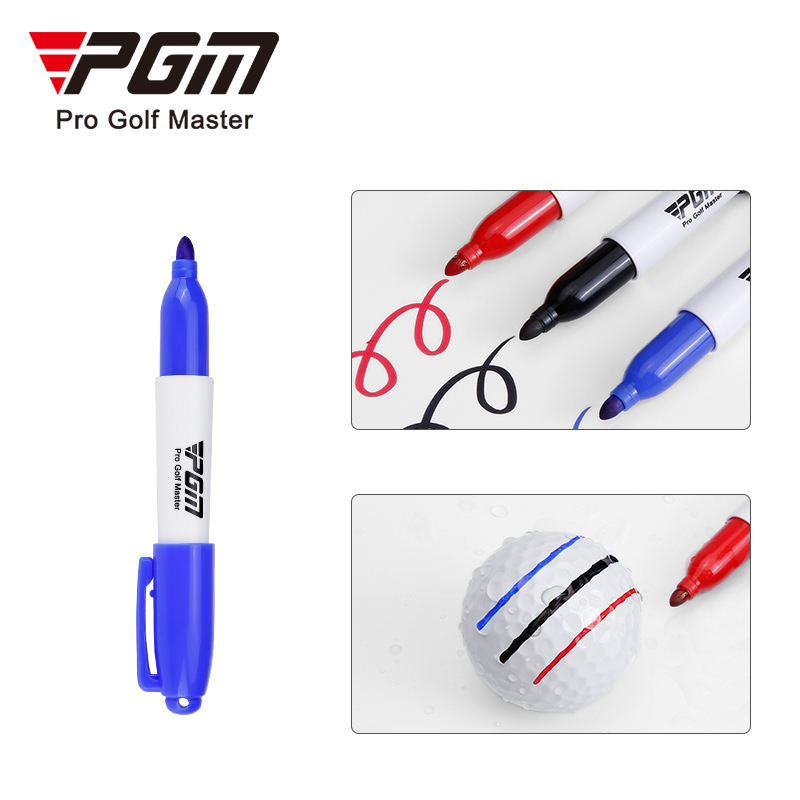 Golf ball scoring device with 2 scoring pens golf ball line marker