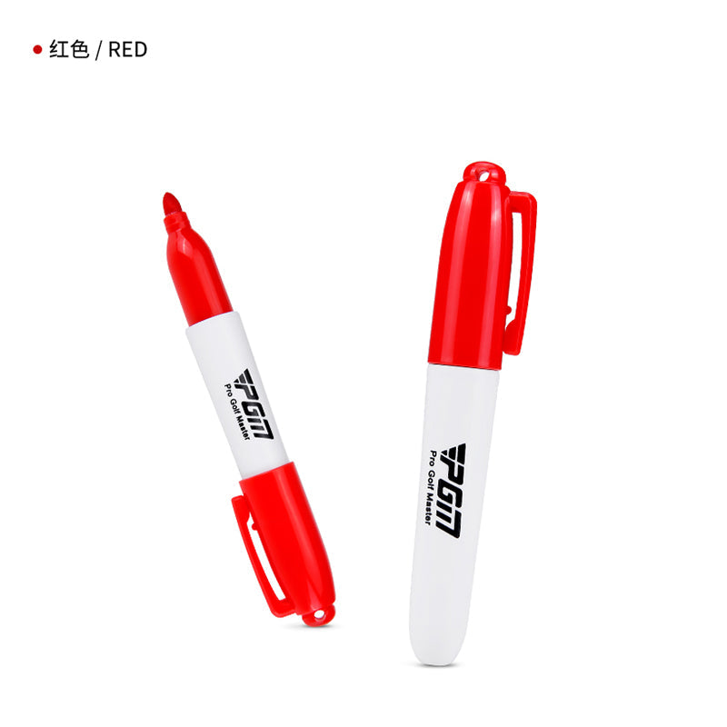 Golf ball scoring device with 2 scoring pens golf ball line marker
