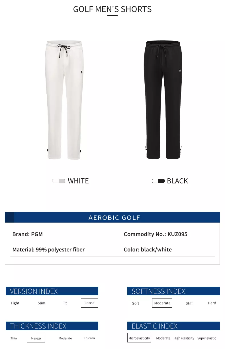 PGM KUZ095 summer men's golf long pants performance waterproof active golf pants
