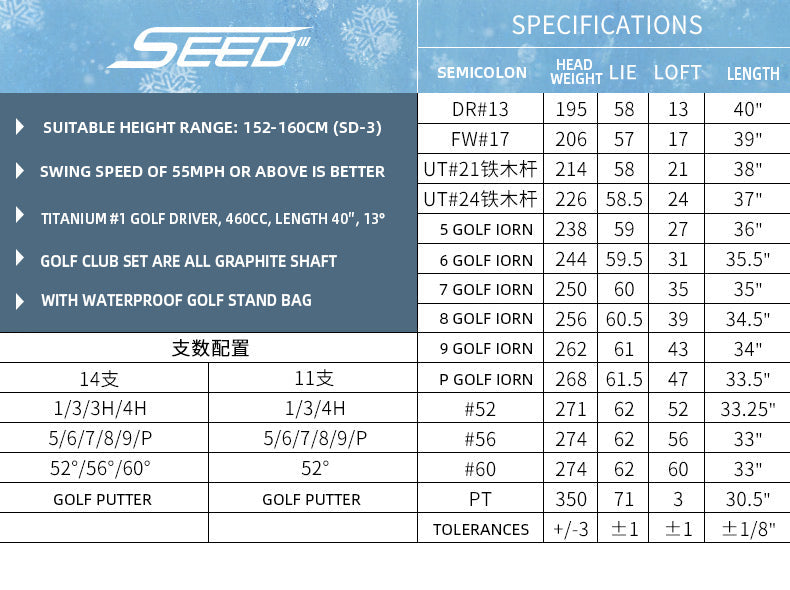 PGM JRTG013 junior training graphite golf club sets foshan youth golf clubs