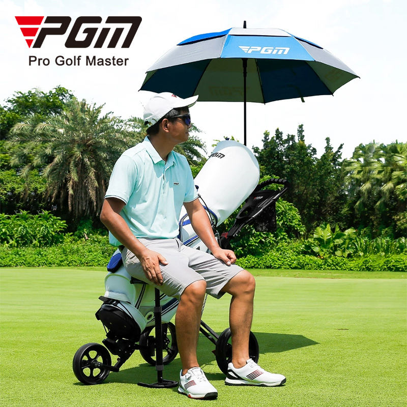 PGM QC006 portable multifunction custom caddy golf cart foldable golf trolley with seat