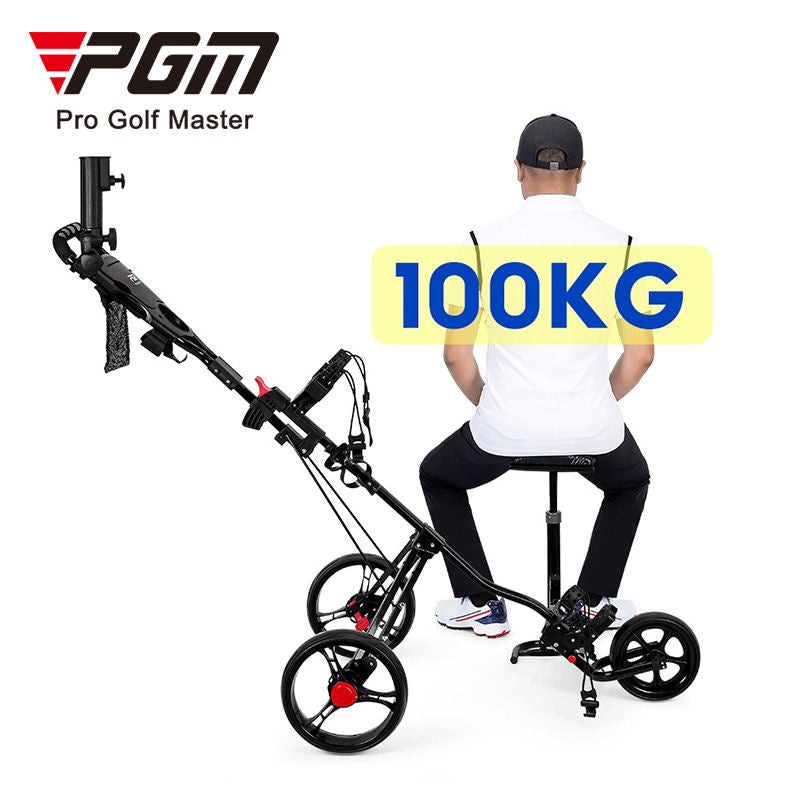PGM QC006 portable multifunction custom caddy golf cart foldable golf trolley with seat