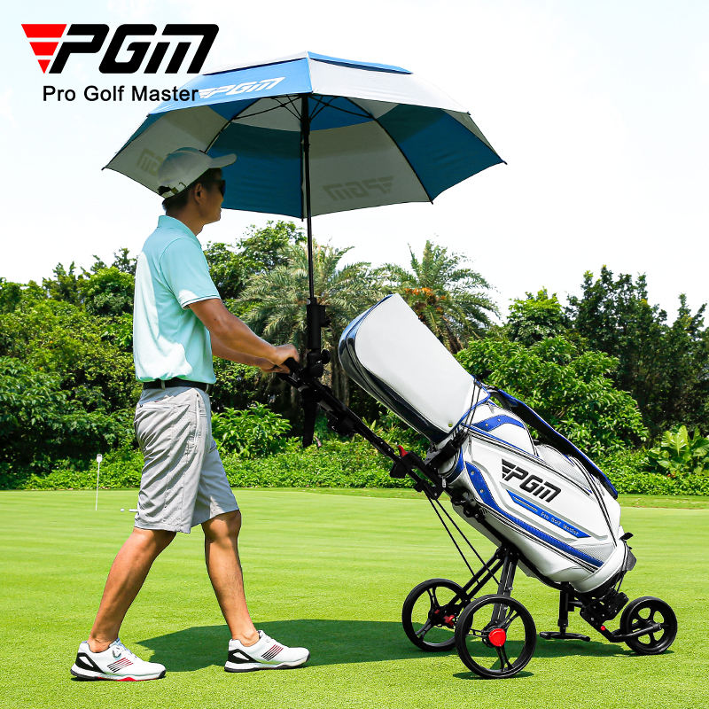 PGM QC006 portable multifunction custom caddy golf cart foldable golf trolley with seat