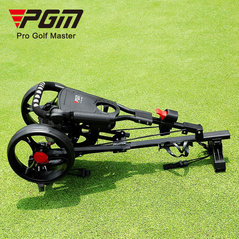 PGM QC006 portable multifunction custom caddy golf cart foldable golf trolley with seat