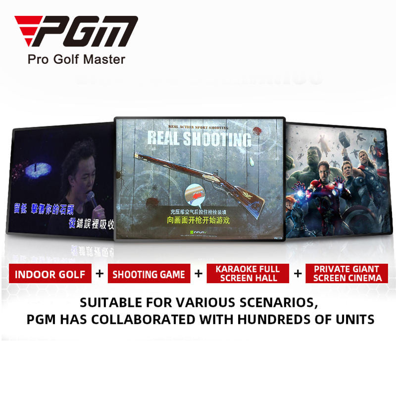 PGM MNQ003 P6 golf simulator MNQ003 home virtual indoor 3d golf bay practice full set driving indoor screen projector golf simulator