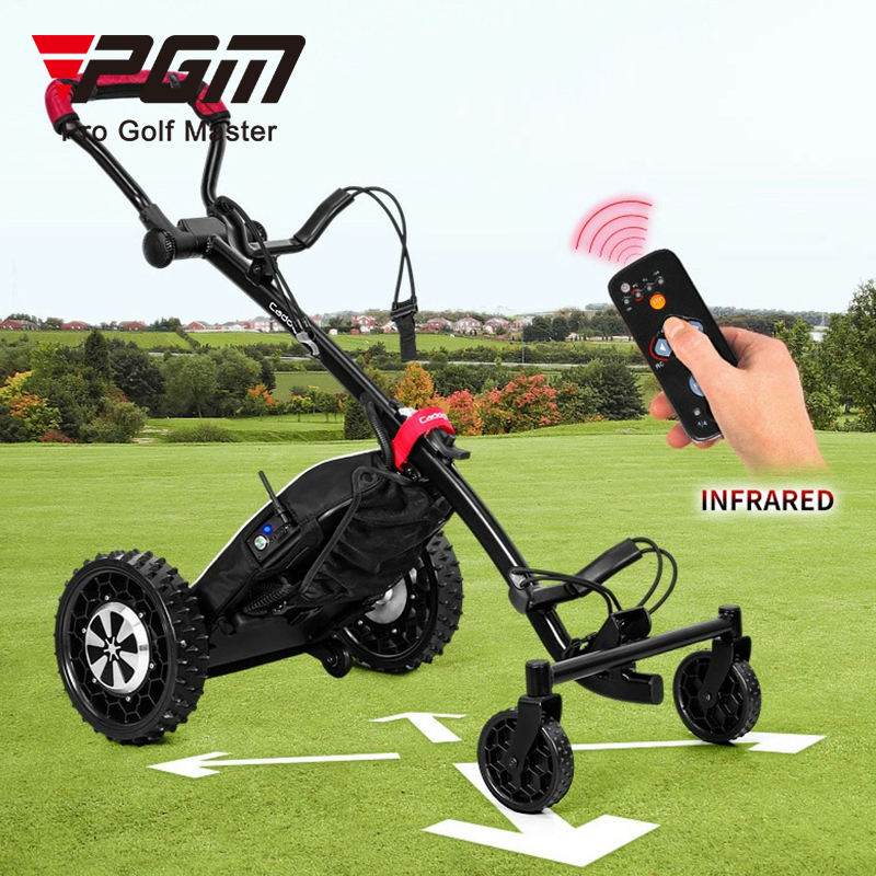 PGM QC008 custom foldable remote controller electric golf trolley with smart AI vision follow caddy