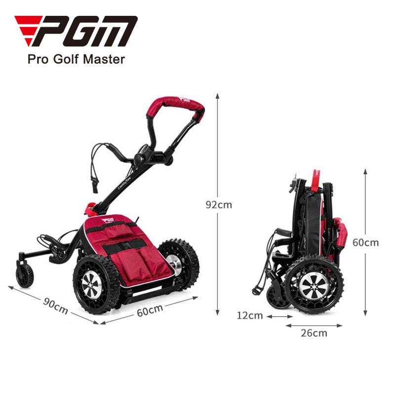 PGM QC008 custom foldable remote controller electric golf trolley with smart AI vision follow caddy