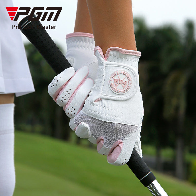 PGM ST034 Golf gloves for women with high elastic Lycra for women's clubs, non-slip special discs for women, summer sun protection, two-handed gloves