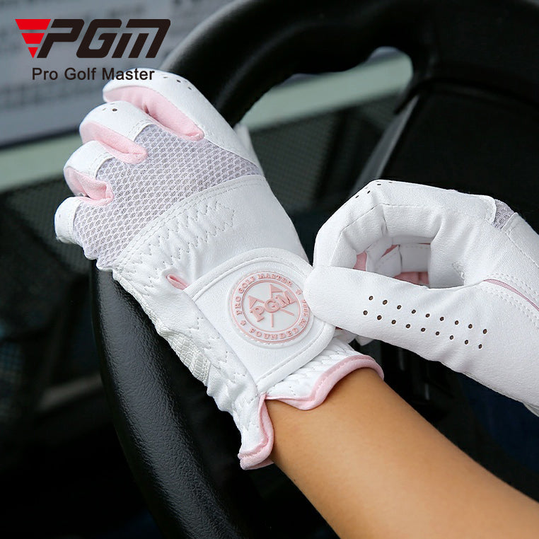 PGM ST034 Golf gloves for women with high elastic Lycra for women's clubs, non-slip special discs for women, summer sun protection, two-handed gloves