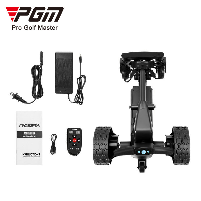 PGM QC009 Electric Ai Intelligent Follow-Up Golf Trolley with Screen Automatically Follows the Golf Trolley Folding Golf Trolley