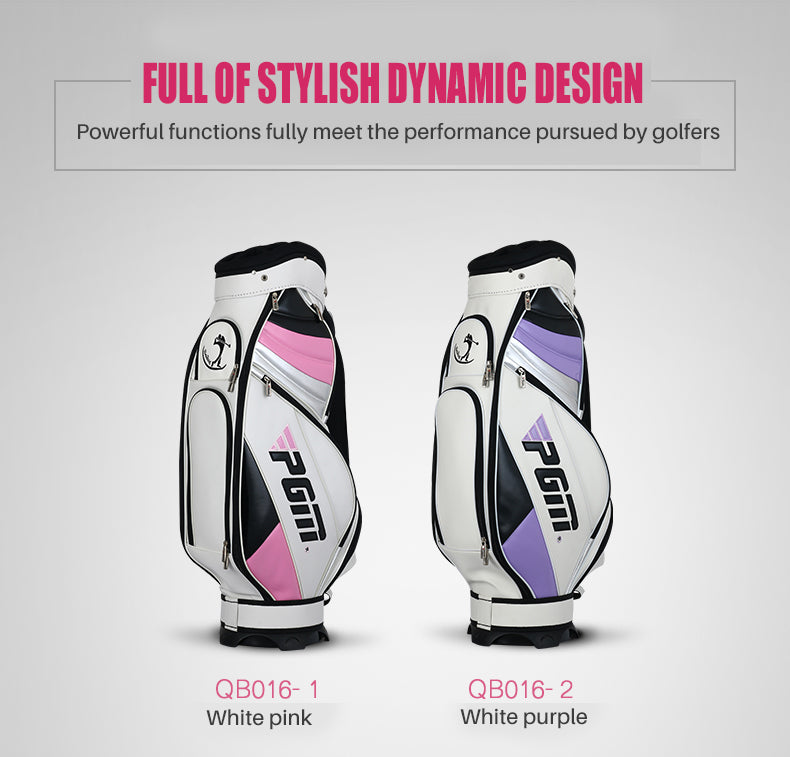 PGM QB016 ladies pink oem women staff purple custom leather golf bags