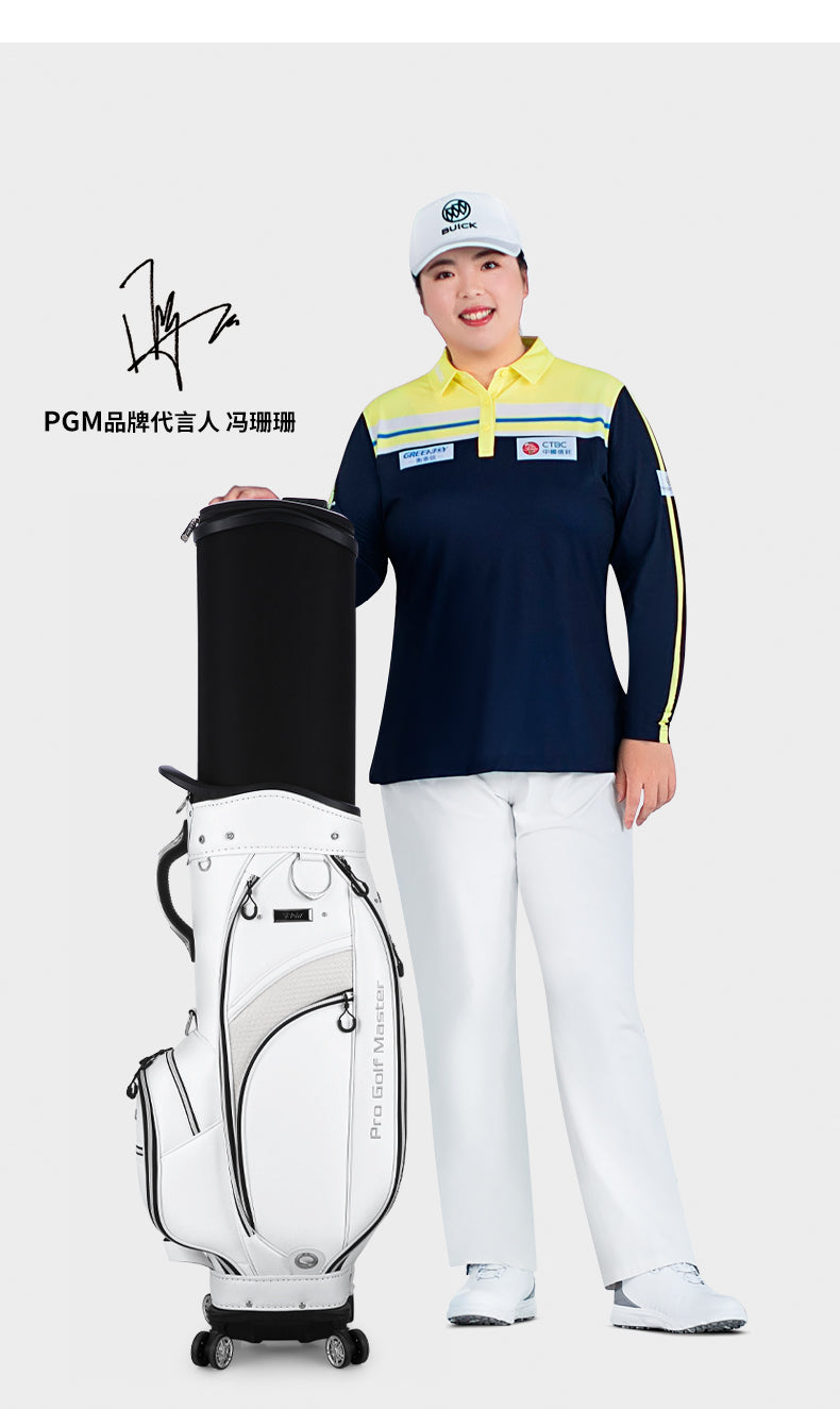 PGM QB136 custom logo golf bag travel microfiber leather golf bag with wheels