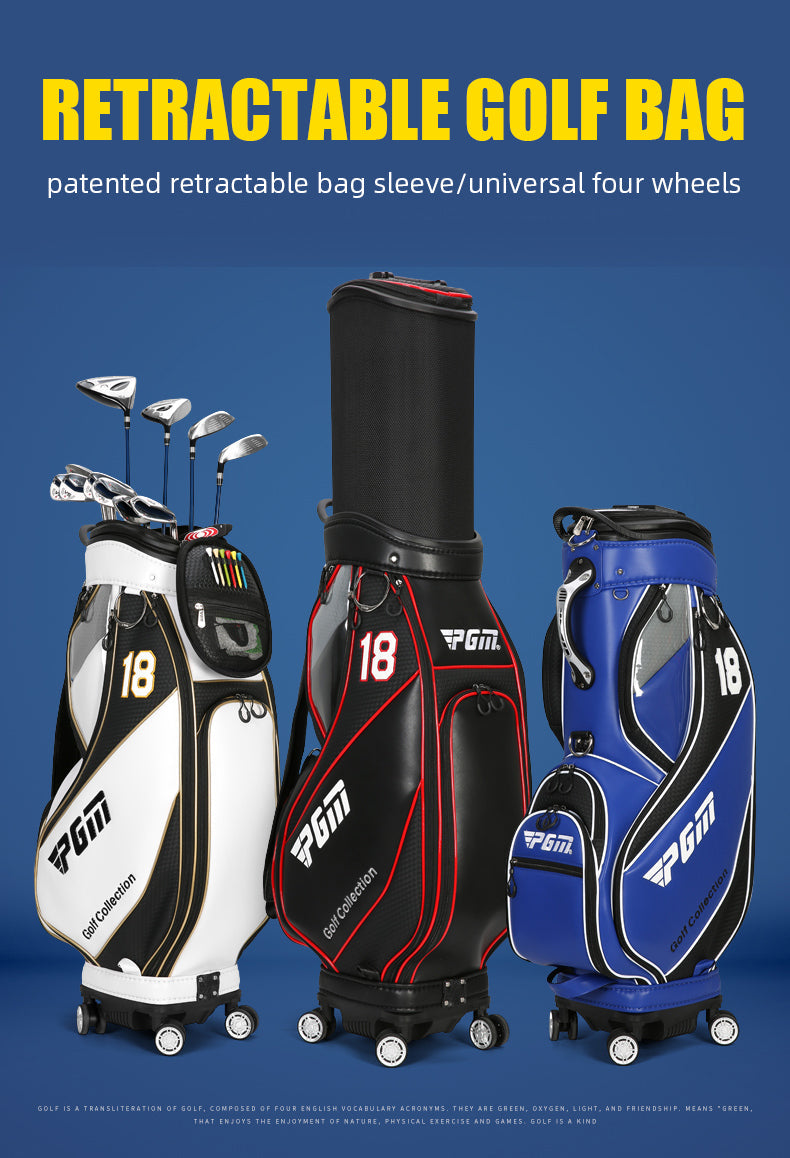 PGM QB100 golf flight travel bag premium microfiber leather waterproof golf bag