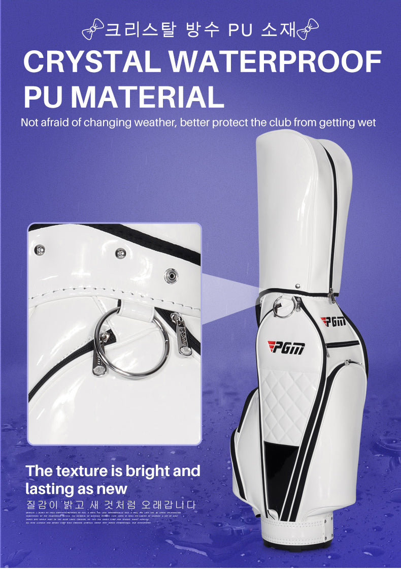 PGM QB084 ladies tour golf equipment caddy bag pu leather golf bag