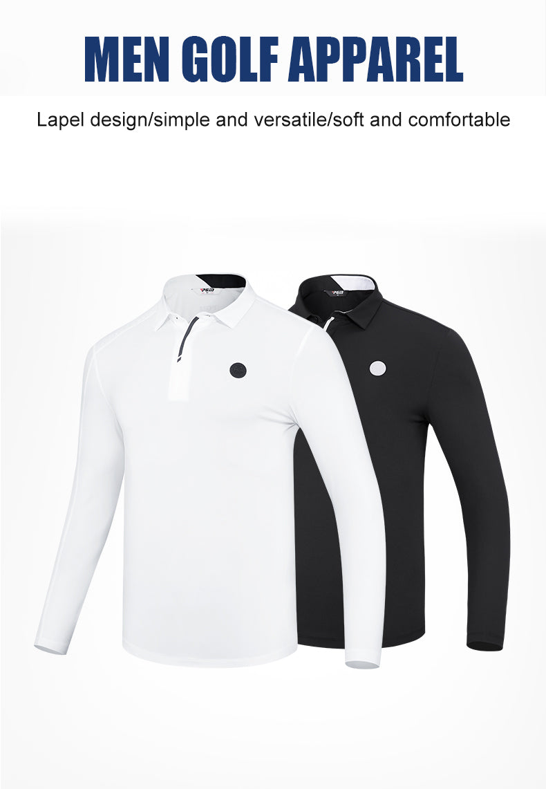 PGM YF527 luxury brand golf polo custom high quality winter long sleeve black golf polo