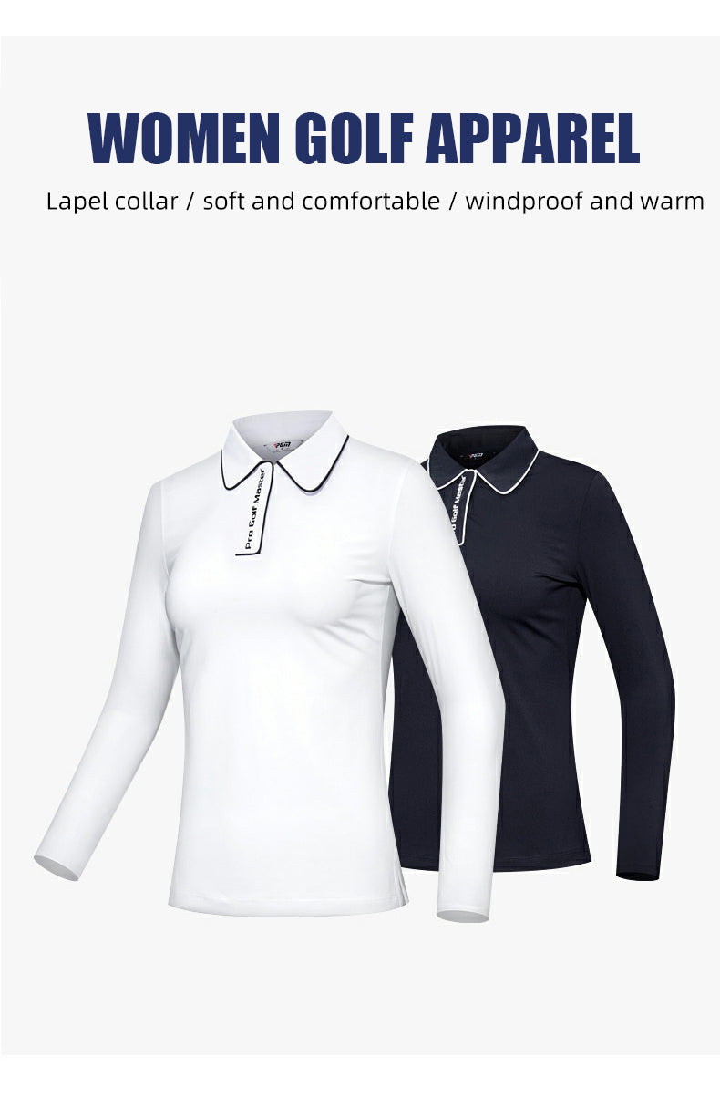 PGM YF539 wholesale bulk long sleeve golf polo shirt high quality woman golf polos