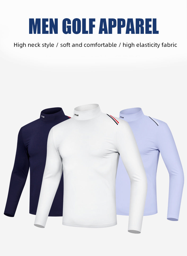 PGM YF490 men plain white golf shirts high quality long sleeve golf shirt