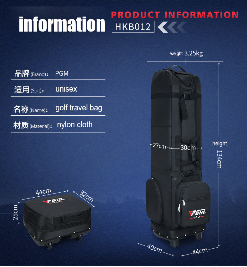 PGM HKB012 durable nylon waterproof black golf travel cover bag tour golf bag