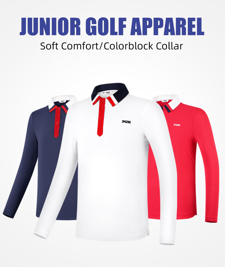 PGM KIDS YF454 golf polo shirts 2022 oem custom logo plain children golf polo