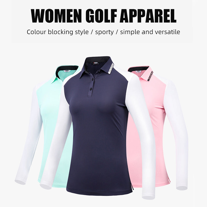 PGM YF515 custom golf shirt women slim fit polo shirt long sleeve luxury golf polos