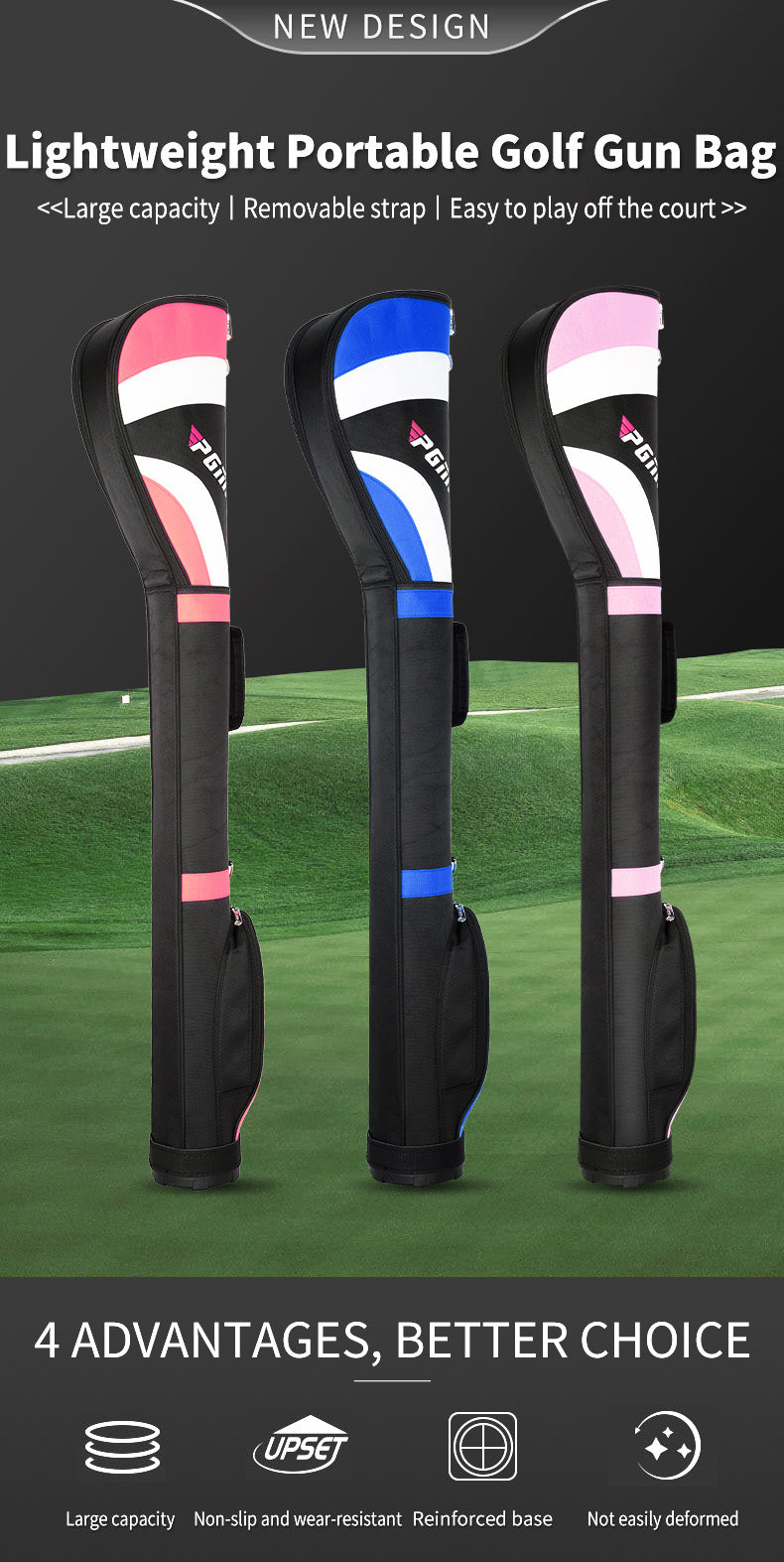 PGM QIAB002 High Quality Small Golf Bag With Wholesale Price Golf Gun Bag