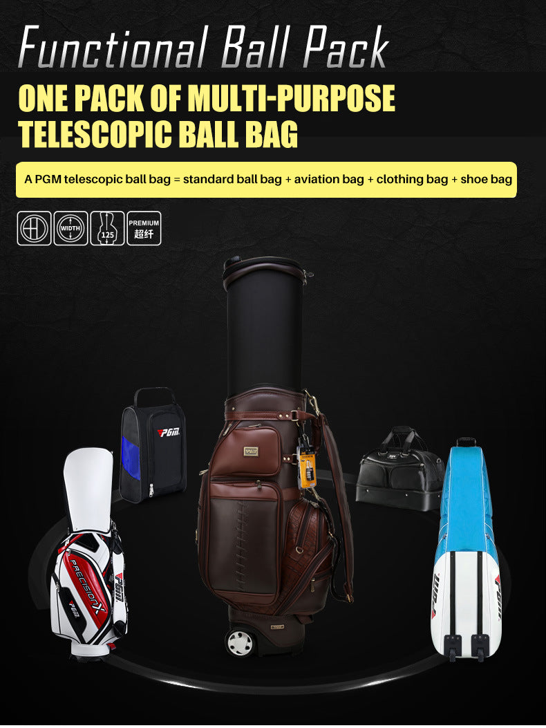 PGM QB044 high quality microfiber telescopic travel good golf bags with wheels