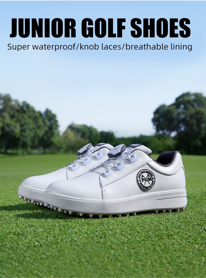 PGM XZ254 oem golf shoes spike less waterproof junior golf shoes for kids