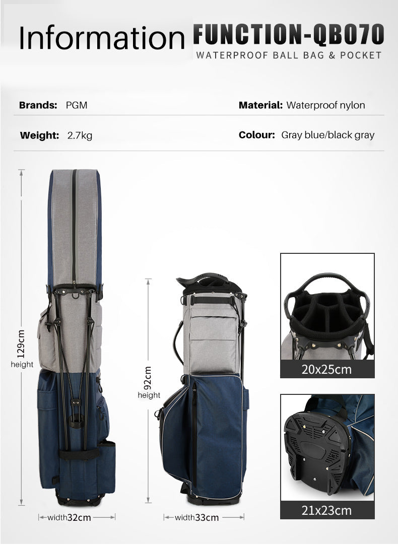 PGM QB070 nylon golf bag sunday lightweight waterproof golf stand bag