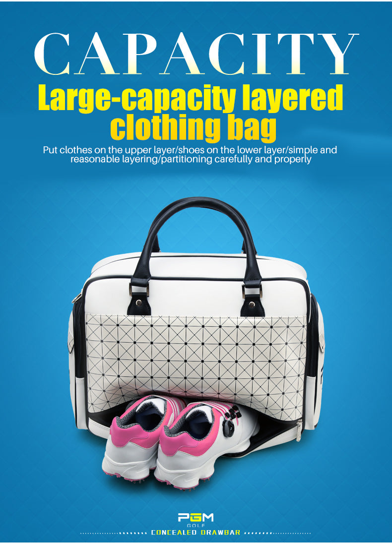 PGM YWB016 PU golf boston bag Large Volume Waterproof Boston Clothing Bag