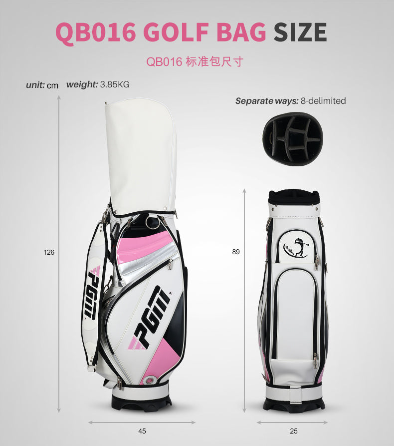 PGM QB016 ladies pink oem women staff purple custom leather golf bags