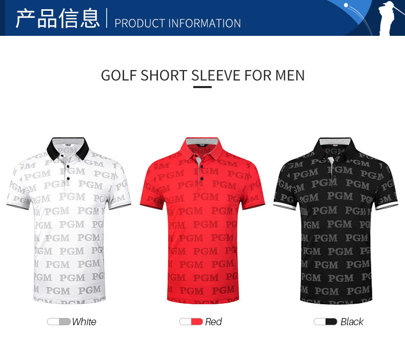 PGM YF396 branded quick dry quality short sleeve abbigliamento golf polyester tshirt polo custom golf shirts for man