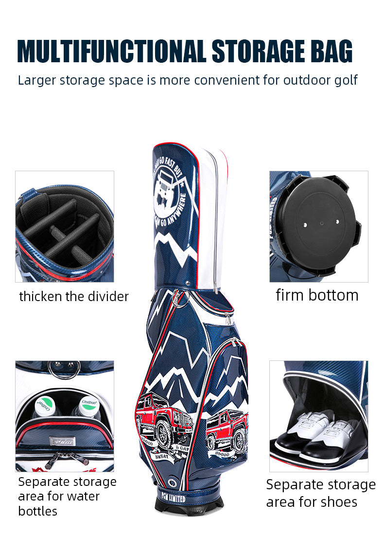 PGM QB112 golf club bag men pu leather custom logo tour golf bag waterproof golf bag